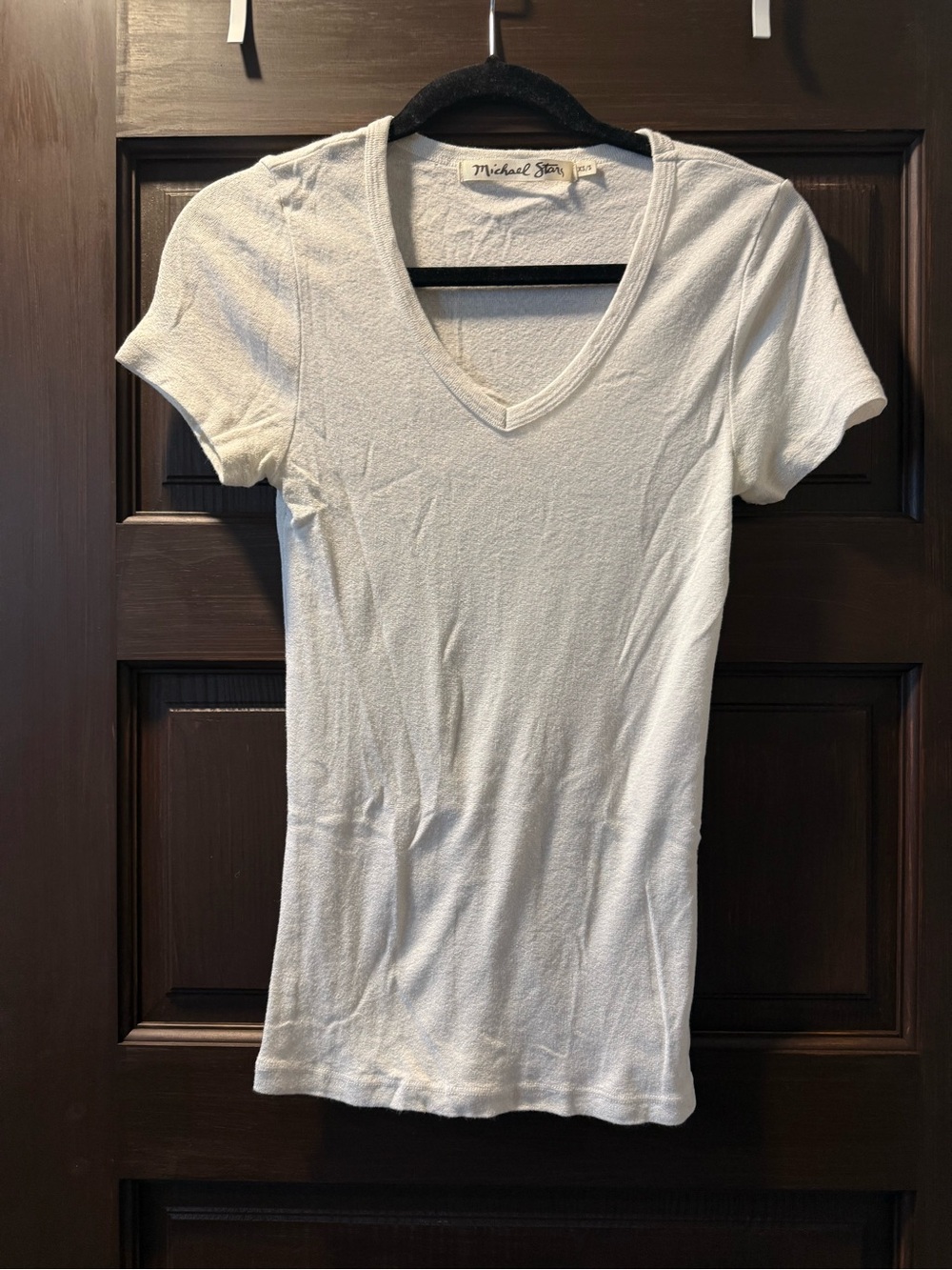 Michael Stars Cream V-Neck Short Sleeve Tee